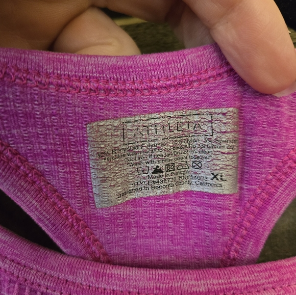 Athleta XL Pink Seamless Racerback Compression Tank - Waffle Knit - Picture 5 of 7